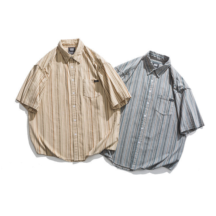 韓国ファッション SELCA-city boy vertical striped casual shirt-mselca2024ss-081-05