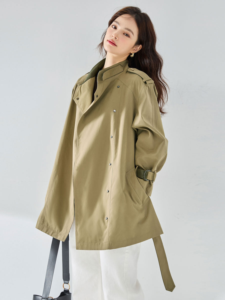 韓国ファッション SELCA-スタンドカラーショートトレンチコート-2024ss-ou8-06