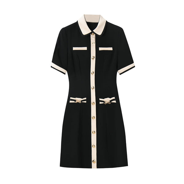 韓国ファッション SELCA-バイカラーAラインワンピース-2024ss-150-05