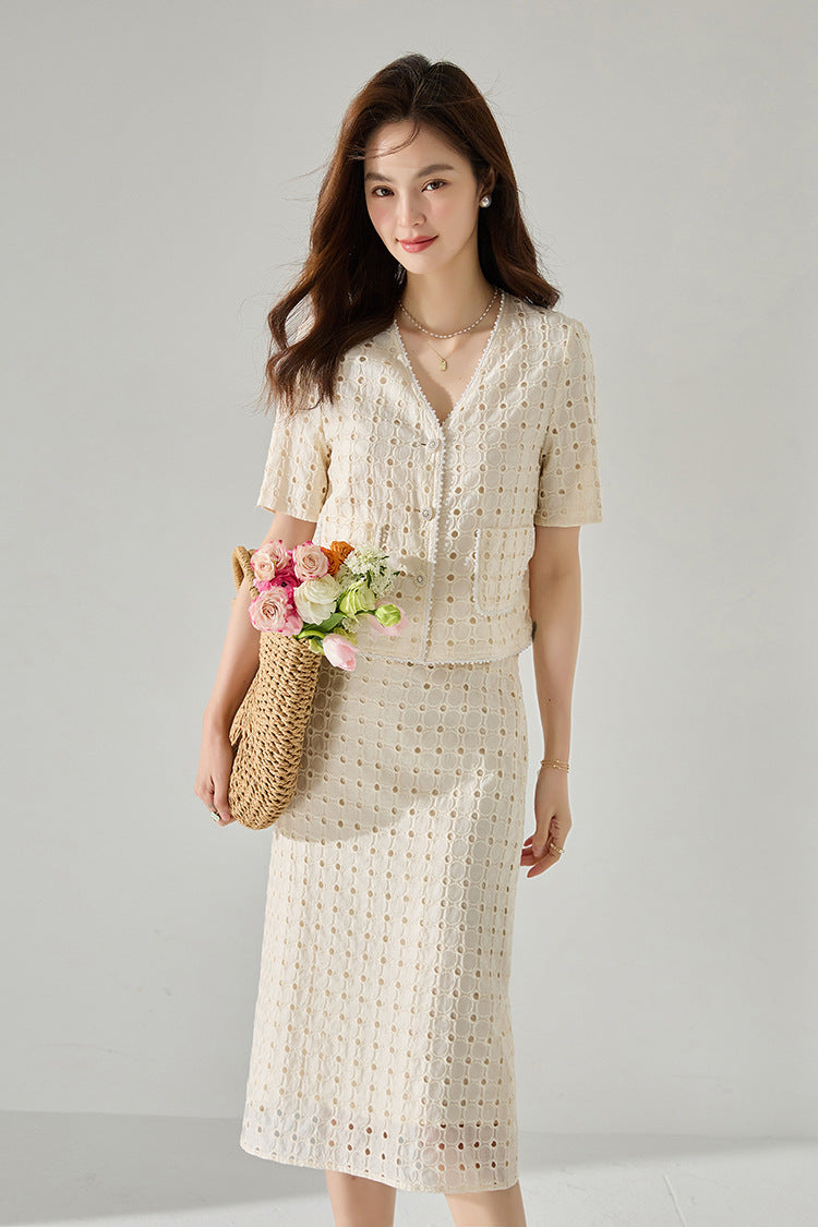 韓国ファッション SELCA-レースセットアップスーツ(トップス)-2024ss-193-07