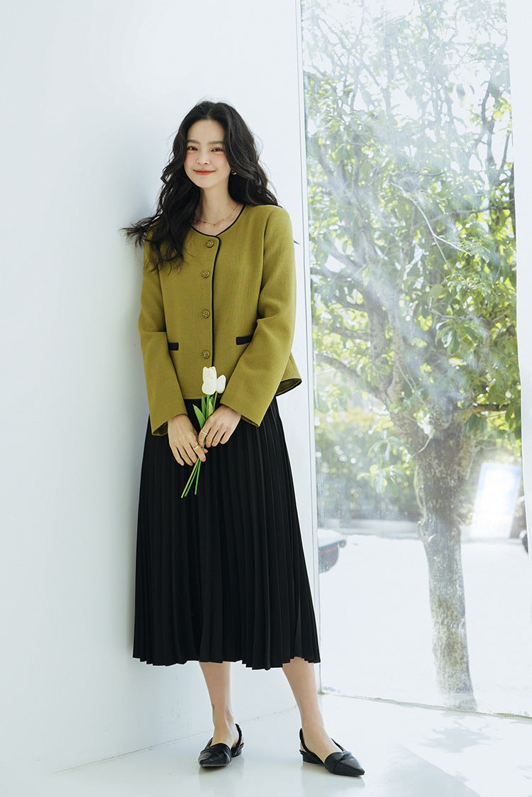 韓国ファッション SELCA-フレンチバイカラージャケット-2024ss-ou11-05