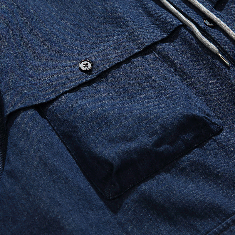 韓国ファッション SELCA-Different Materials Puffudi Parka Denim Jacket-mselca2024ss-037-010