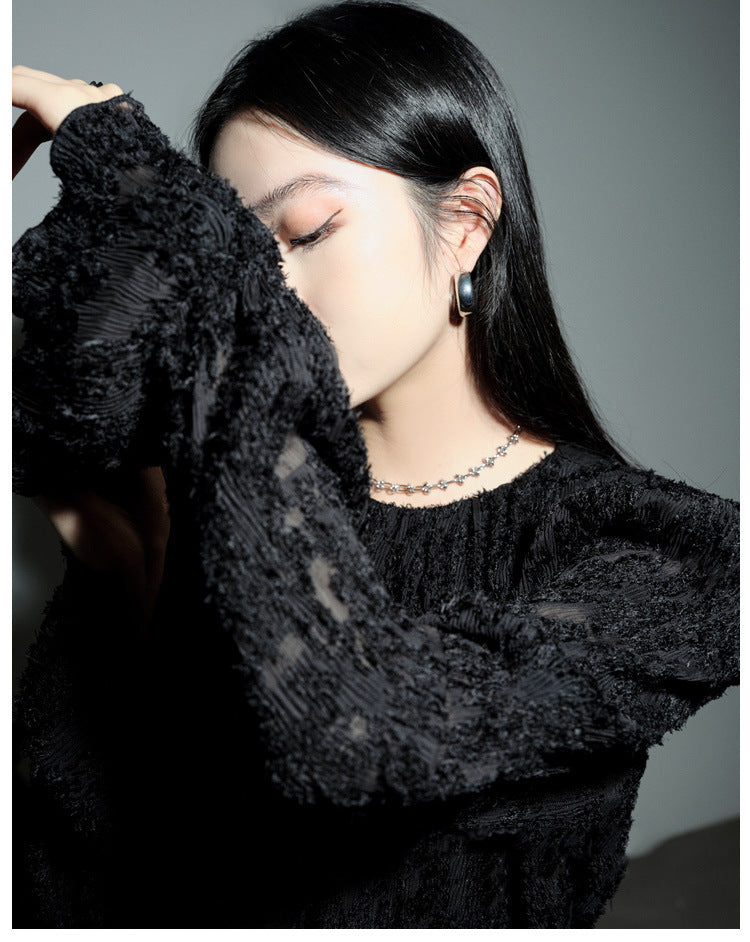 韓国ファッション SELCA-刺繍ベルスリーブブラウス-2024ss-0071-06