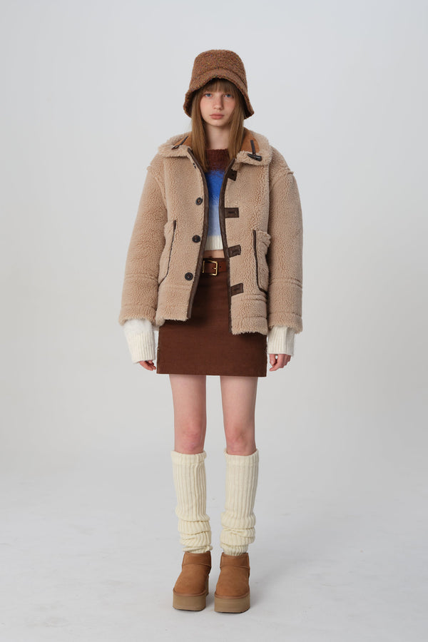 韓国ファッション SELCA-リバーシブル ボアコート-2023aw-ou49-014