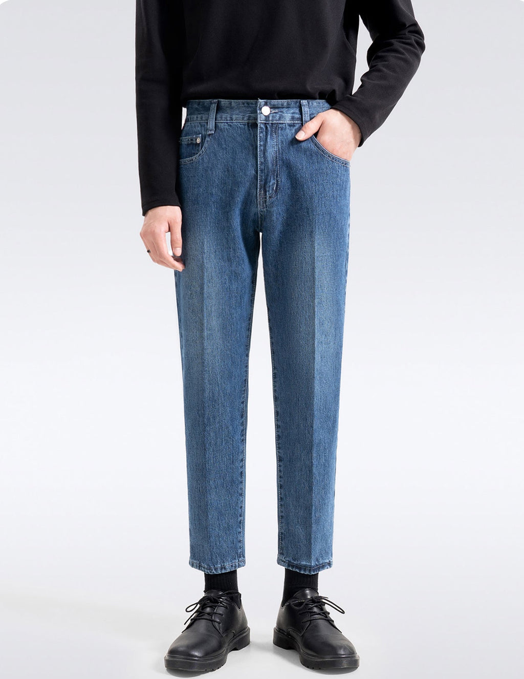 韓国ファッション SELCA-center pleat denim pants-2024ss-pt07-011