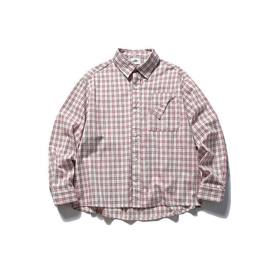 韓国ファッション SELCA-Triple line check casual shirt-mselca2024ss-033-01