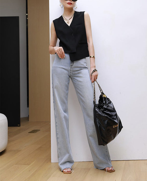 韓国ファッション SELCA-アシメジレセットアップ-2024ss-0068-07
