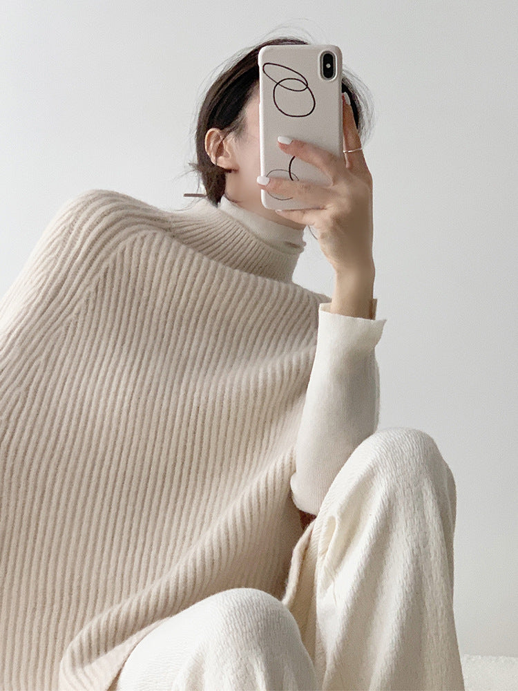 韓国ファッション SELCA-ボトルネックケープニット-2023aw-tp01-05