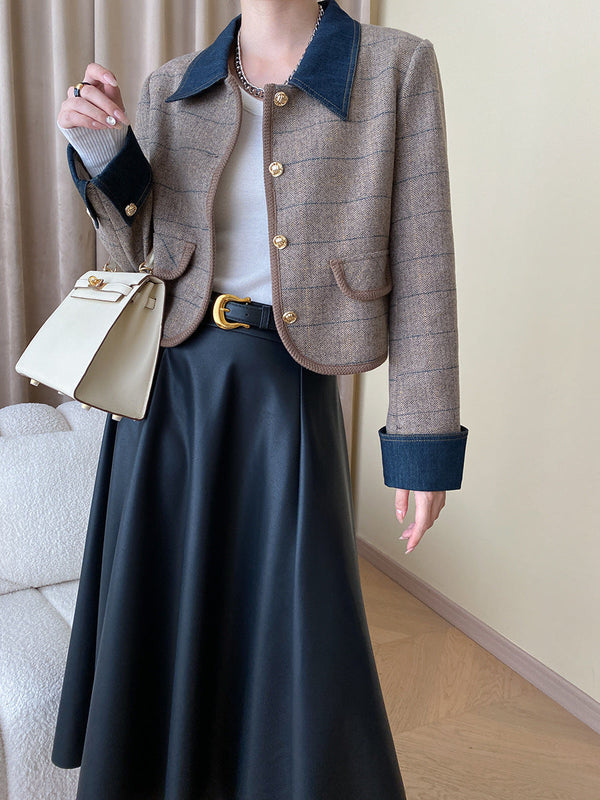韓国ファッション SELCA-レザーフレアスカート-2023aw-sk7-028