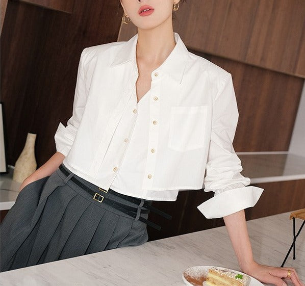 韓国ファッション SELCA-ダブルカラーブラウス-2024ss-0020-012