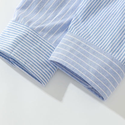 韓国ファッション SELCA-blue striped shirt-mselca2024ss-009-04