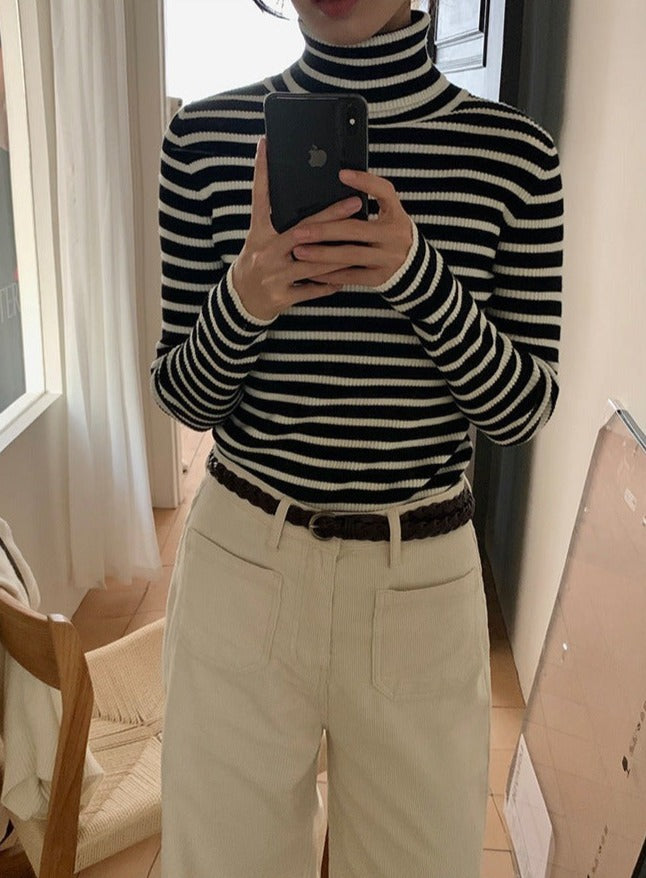 韓国ファッション SELCA-リブタートルニット-2023aw-tp20-011