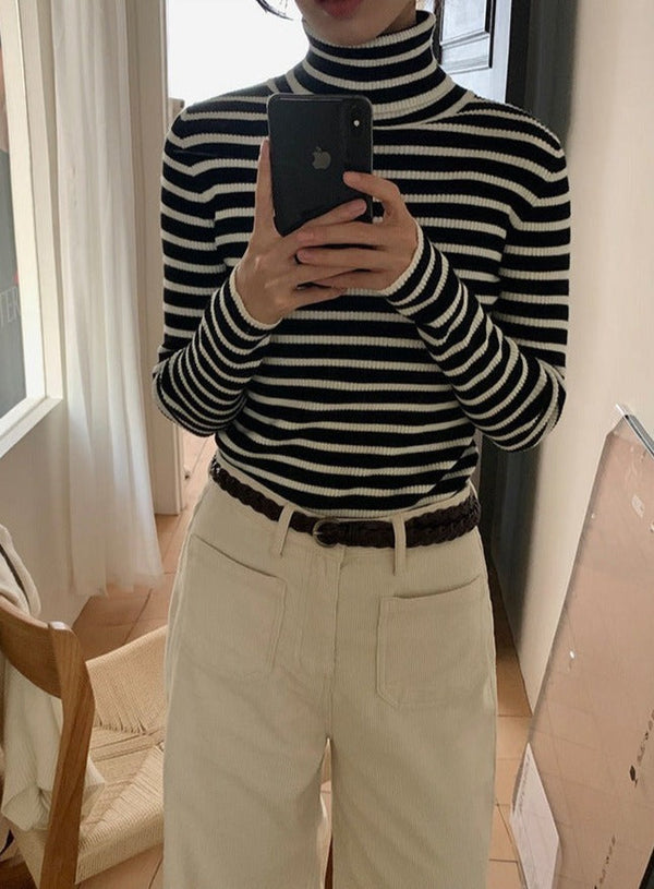 韓国ファッション SELCA-リブタートルニット-2023aw-tp20-011