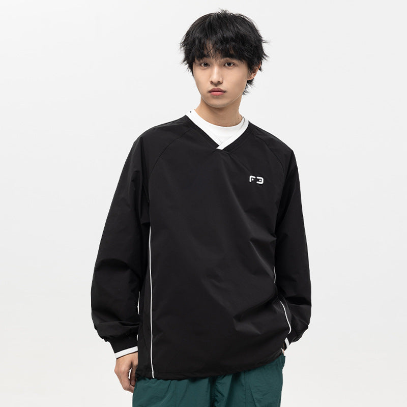 韓国ファッション SELCA-solid color retro loose pullover-forn3-2024chun-xin-zuo-soritudokararetororuzuvnetukusupakahe-ci-xiu-rogopuruobatotupumenzu-05