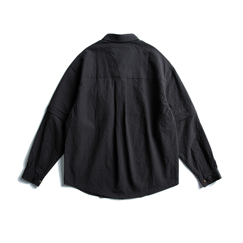 韓国ファッション SELCA-Nylon waterproof detachable sleeve shirt shirt-mselca2024ss-080-08