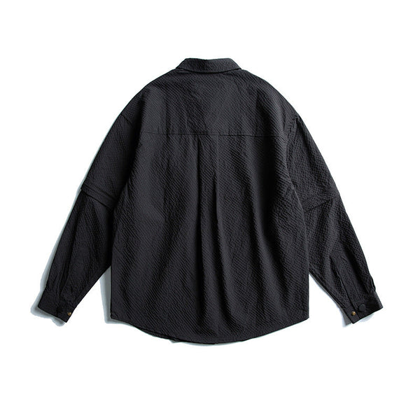 韓国ファッション SELCA-Nylon waterproof detachable sleeve shirt shirt-mselca2024ss-080-08