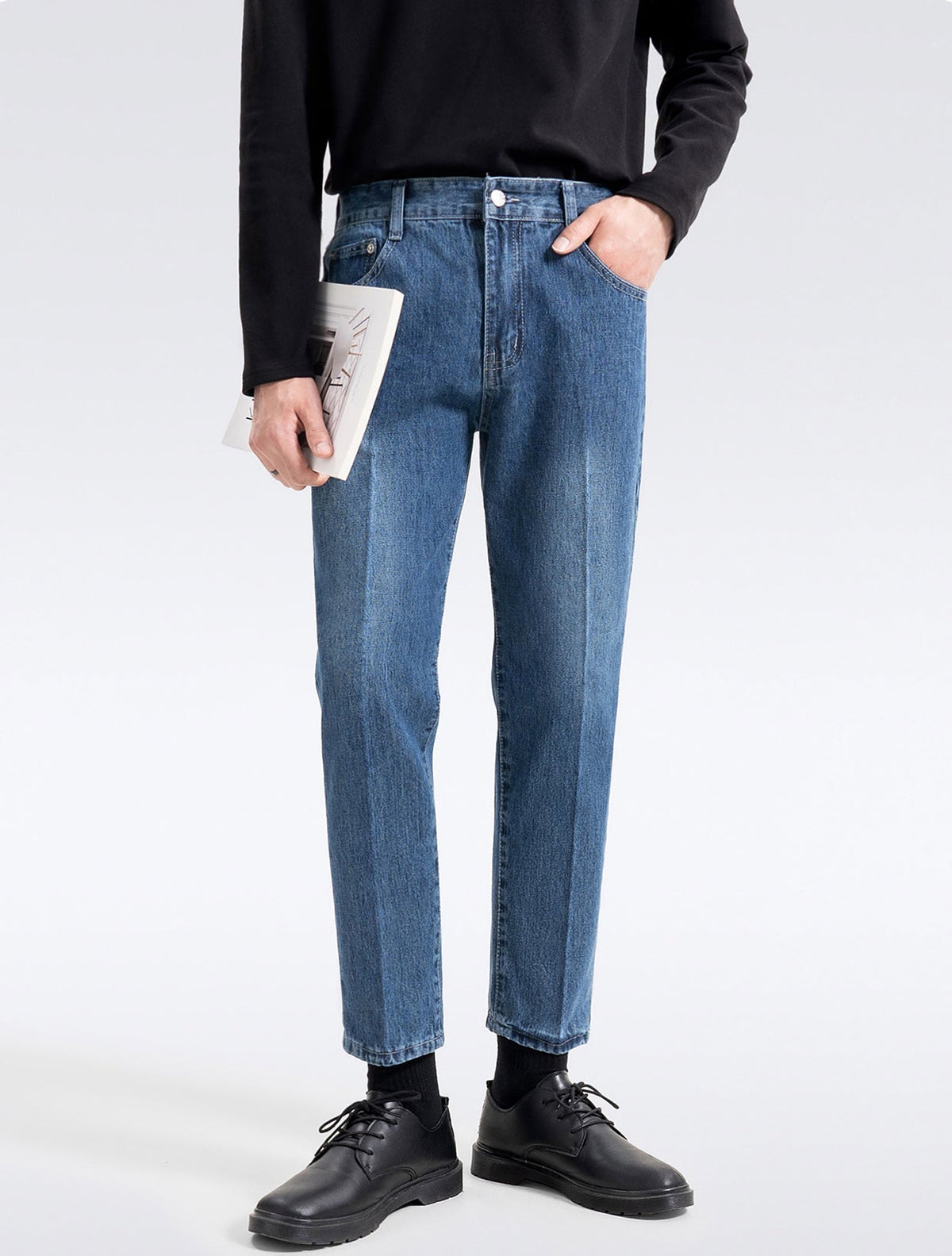 韓国ファッション SELCA-center pleat denim pants-2024ss-pt07-02