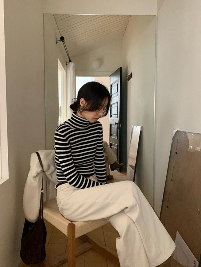 韓国ファッション SELCA-リブタートルニット-2023aw-tp20-012