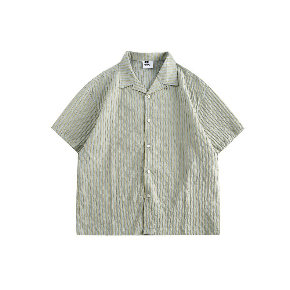 韓国ファッション SELCA-popcorn half casual shirt-mselca2024ss-0106-03