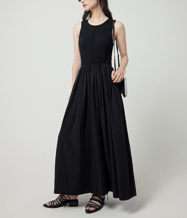 韓国ファッション SELCA-バックオープンノースリーブワンピース-2024ss-0030-02