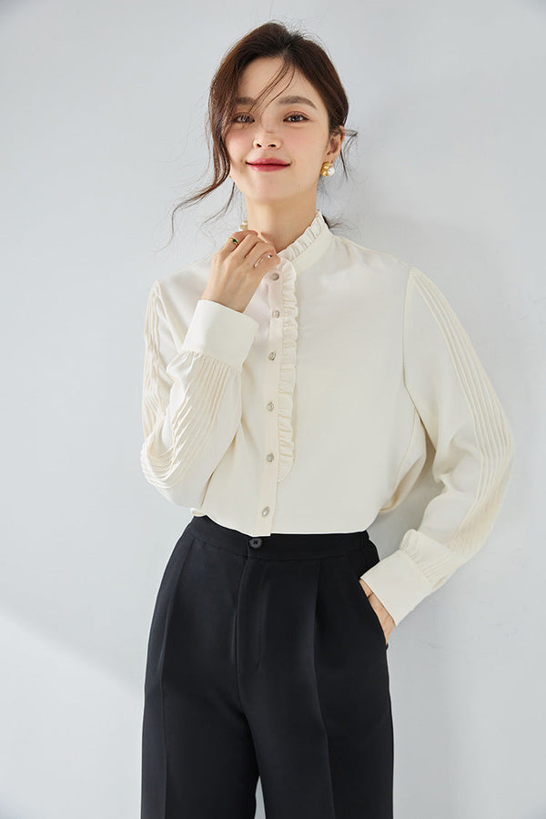 韓国ファッション SELCA-フリルブラウス-2023aw-tp03-06