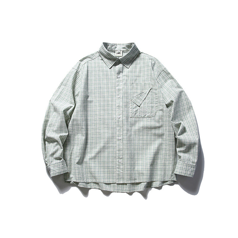 韓国ファッション SELCA-Triple line check casual shirt-mselca2024ss-033-06