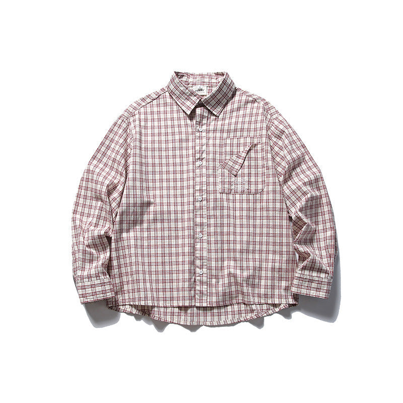 韓国ファッション SELCA-Triple line check casual shirt-mselca2024ss-033-07