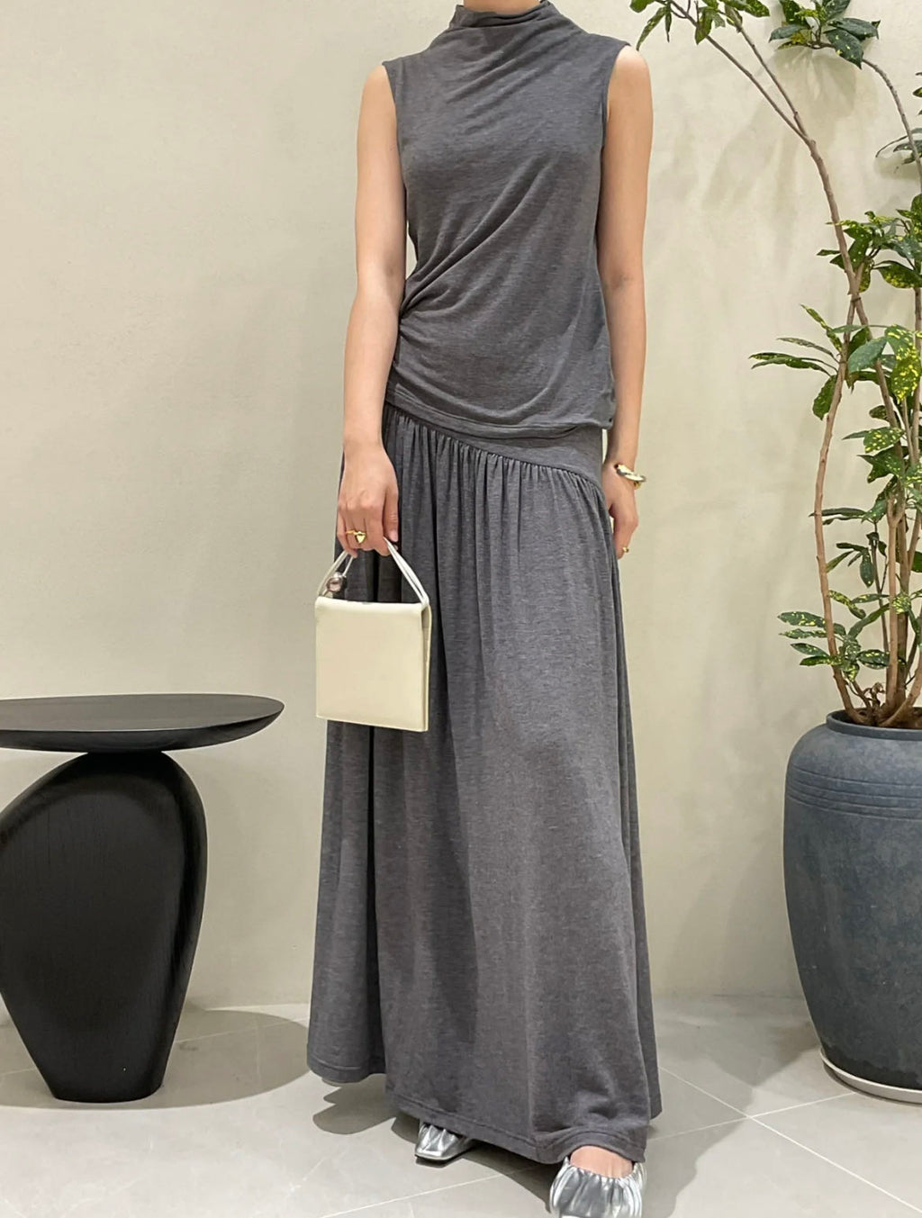 韓国ファッション SELCA-ドレープデザインセットアップ-se2023ss-se10-011