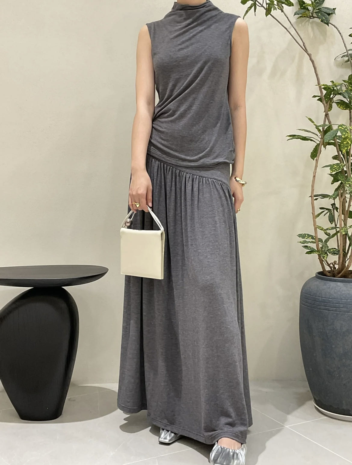 韓国ファッション SELCA-ドレープデザインセットアップ-se2023ss-se10-011