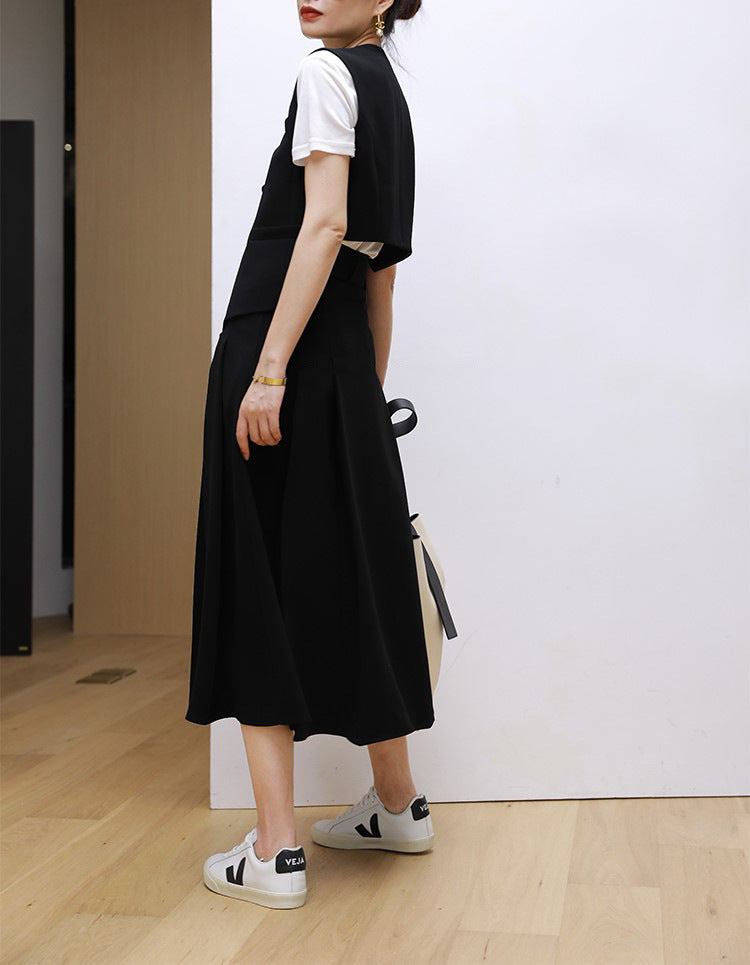 韓国ファッション SELCA-アシメジレセットアップ-2024ss-0068-022