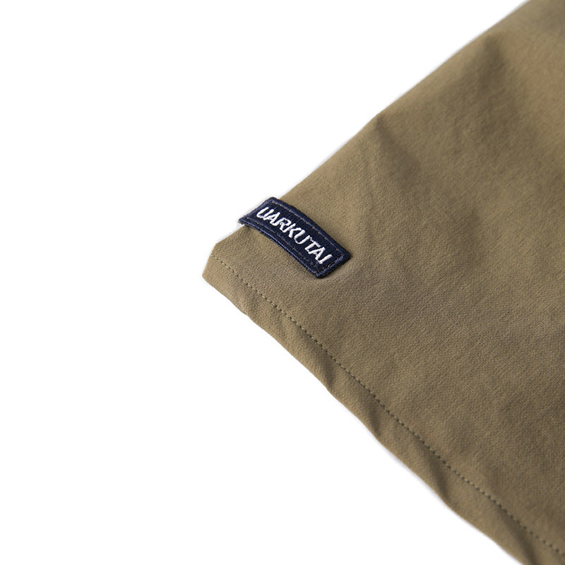 韓国ファッション SELCA-half zip double pocket shirt-mselca2024ss-097-019