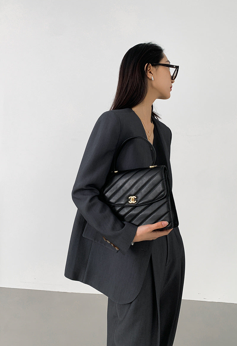 韓国ファッション SELCA-ノーカラーグレーセットアップ-2024ss-0017-021
