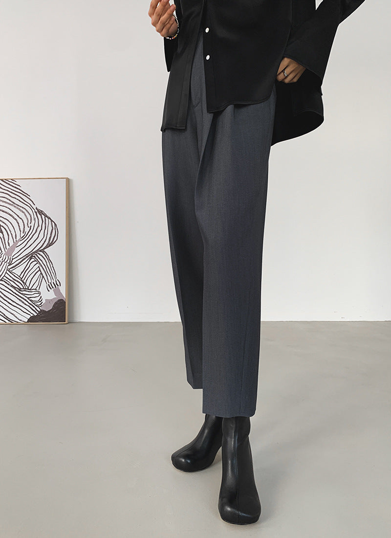 韓国ファッション SELCA-ノーカラーグレーセットアップ-2024ss-0017-042