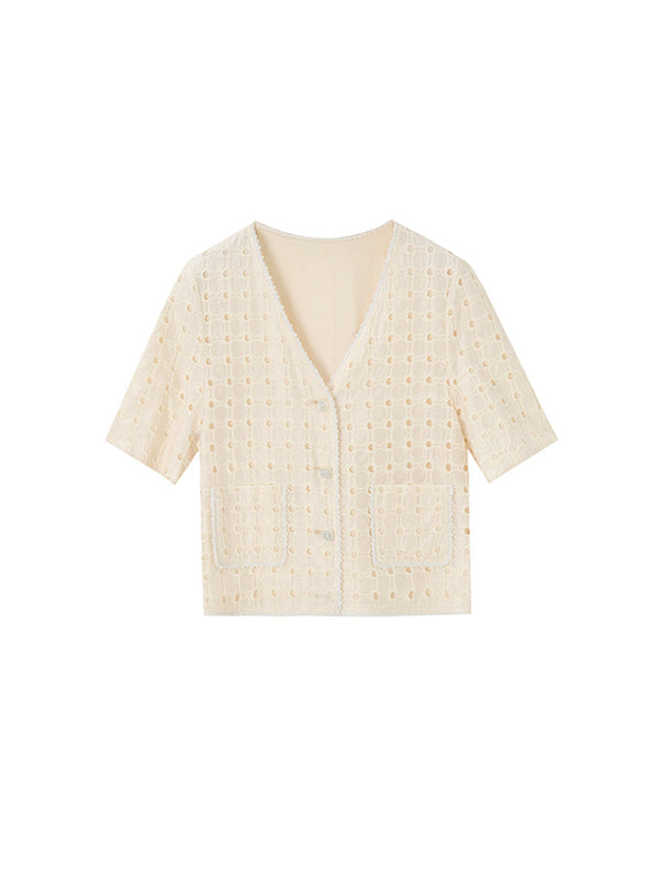韓国ファッション SELCA-レースセットアップスーツ(トップス)-2024ss-193-02