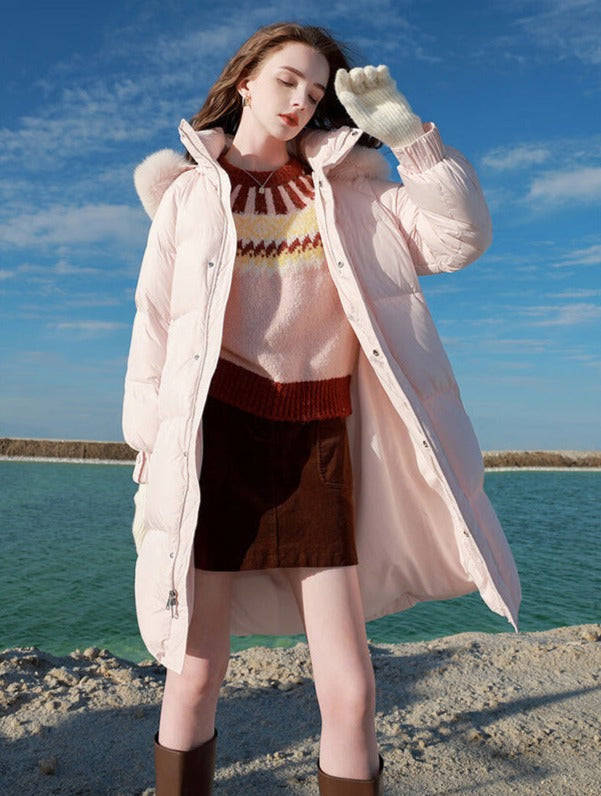 韓国ファッション SELCA-フォックスファーボリュームダウン-2023aw-tp52-04