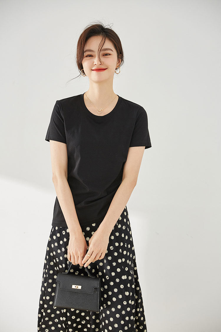 韓国ファッション SELCA-ラウンドネックTシャツ-2024ss-119-04