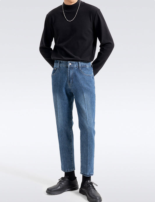 韓国ファッション SELCA-center pleat denim pants-2024ss-pt07-01