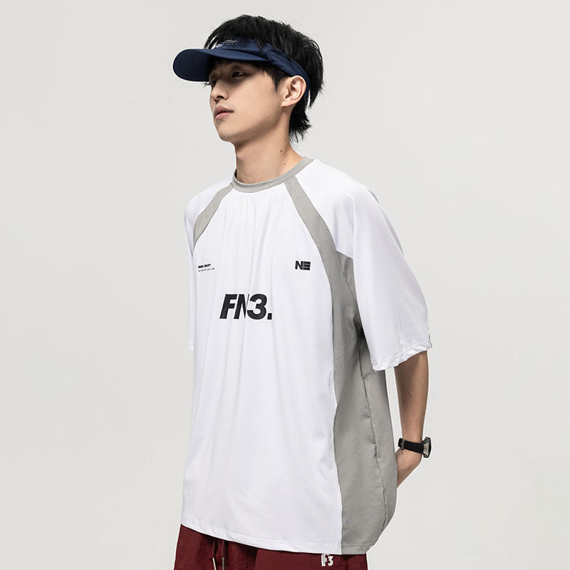 Sports design patchwork T-shirt