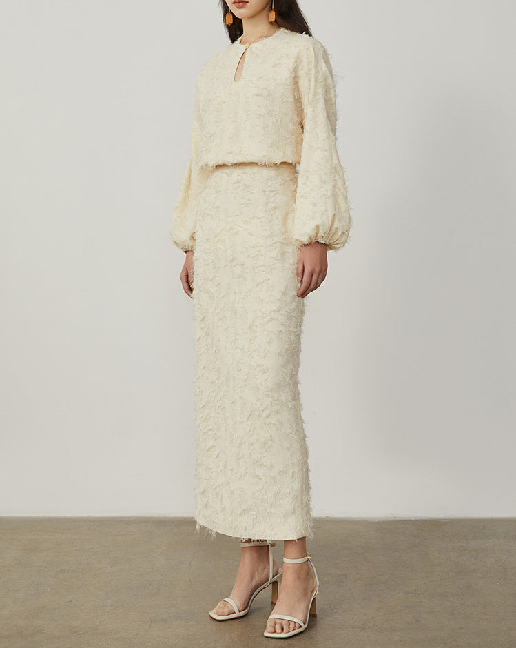 韓国ファッション SELCA-フェザーセットアップドレス-2024ss-0056-011