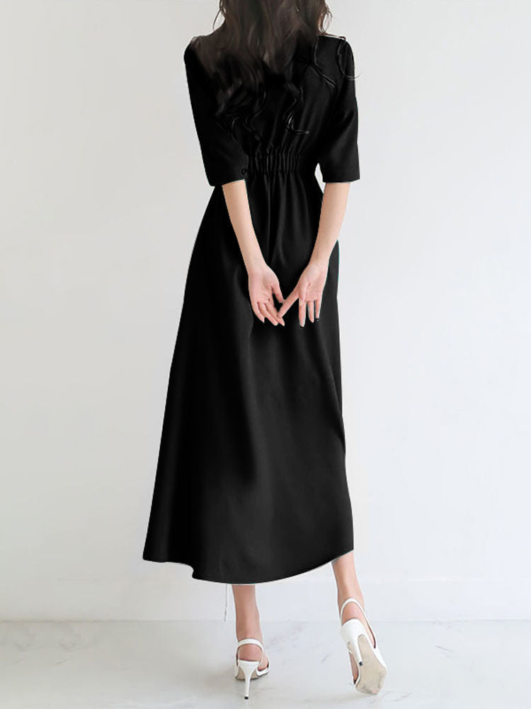 韓国ファッション SELCA-ハイウエストAラインロングワンピース-2023ss-op31-02