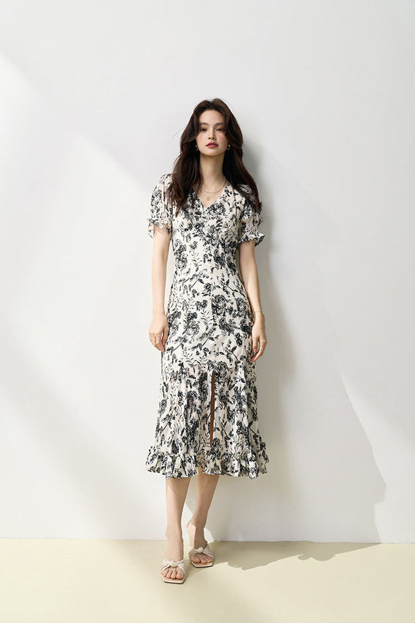 韓国ファッション SELCA-センタースリットフレアワンピース-2024ss-116-010
