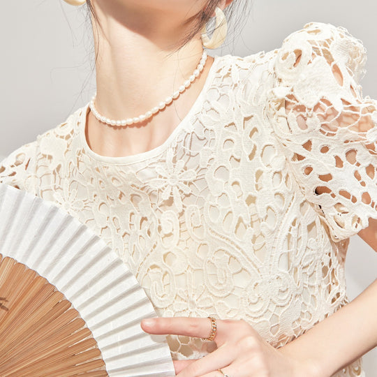 韓国ファッション SELCA-スカラーレースセットアップ(トップス)-2024ss-71-01