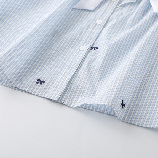 韓国ファッション SELCA-フリルブルーリボンシャツ-2024ss-ot34-02