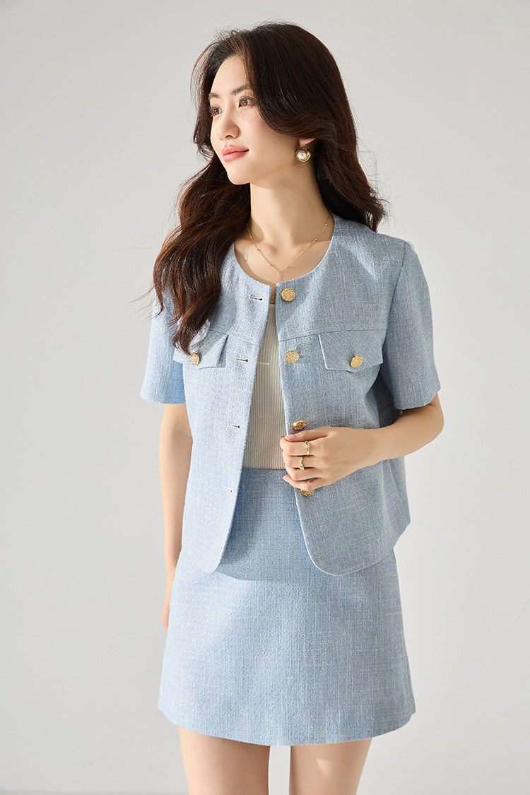 ハーフスリーブフレグランスセットアップスカート