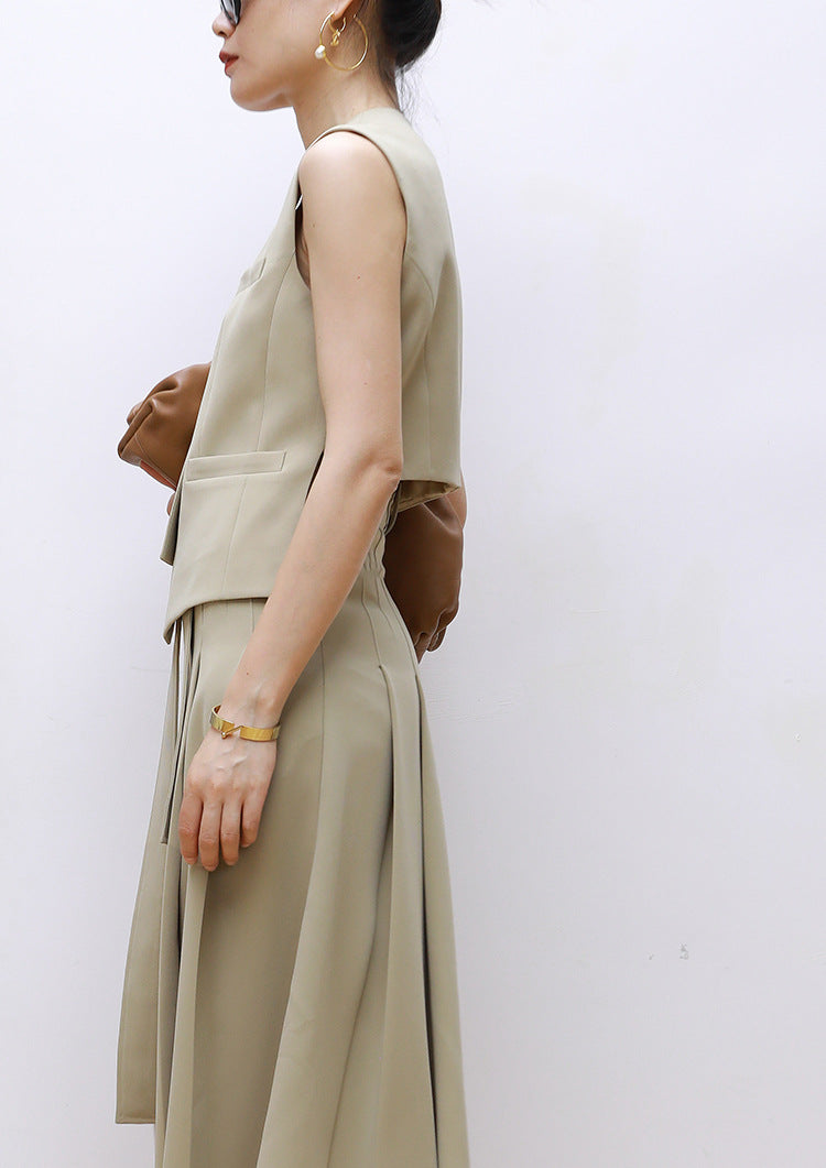韓国ファッション SELCA-アシメジレセットアップ-2024ss-0068-010