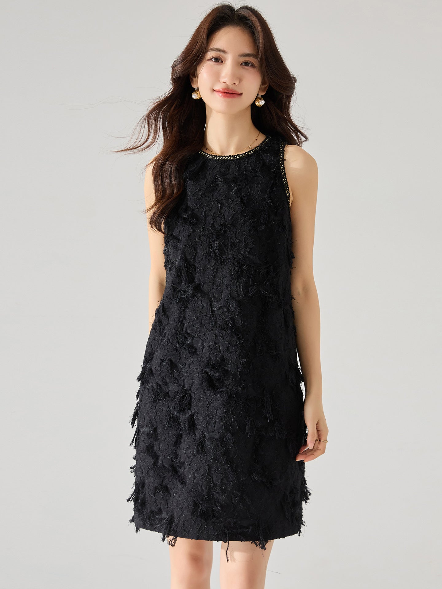 韓国ファッション SELCA-タッセルジャカードワンピース-2024ss-87-04