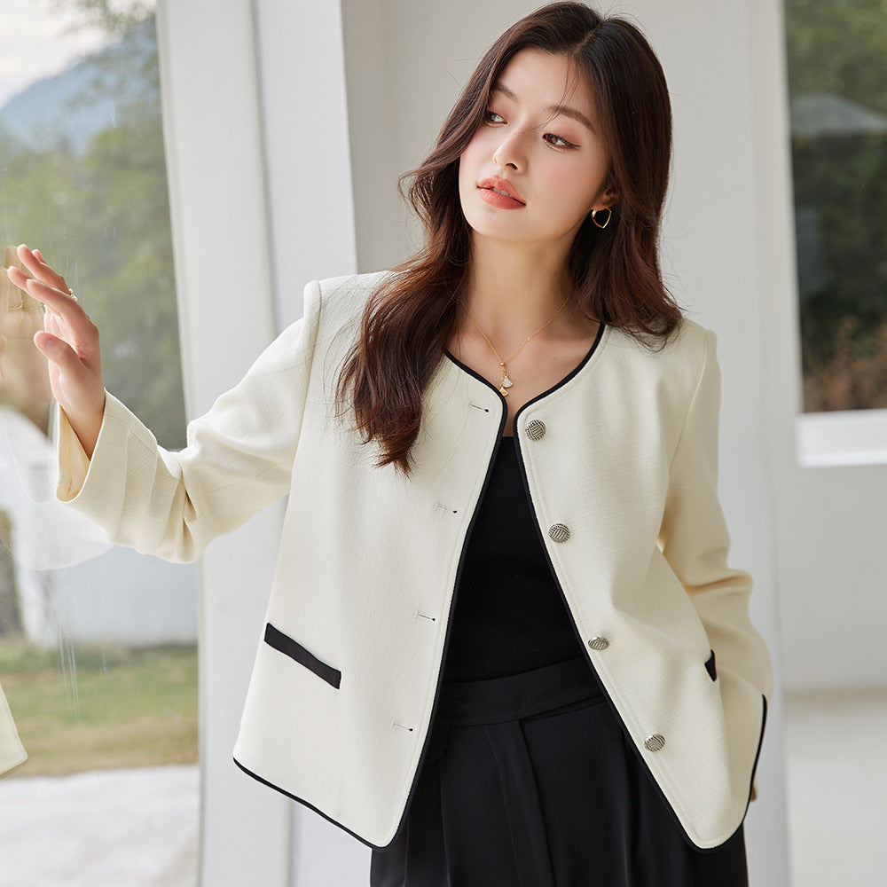 韓国ファッション SELCA-フレンチバイカラージャケット-2024ss-ou11-016