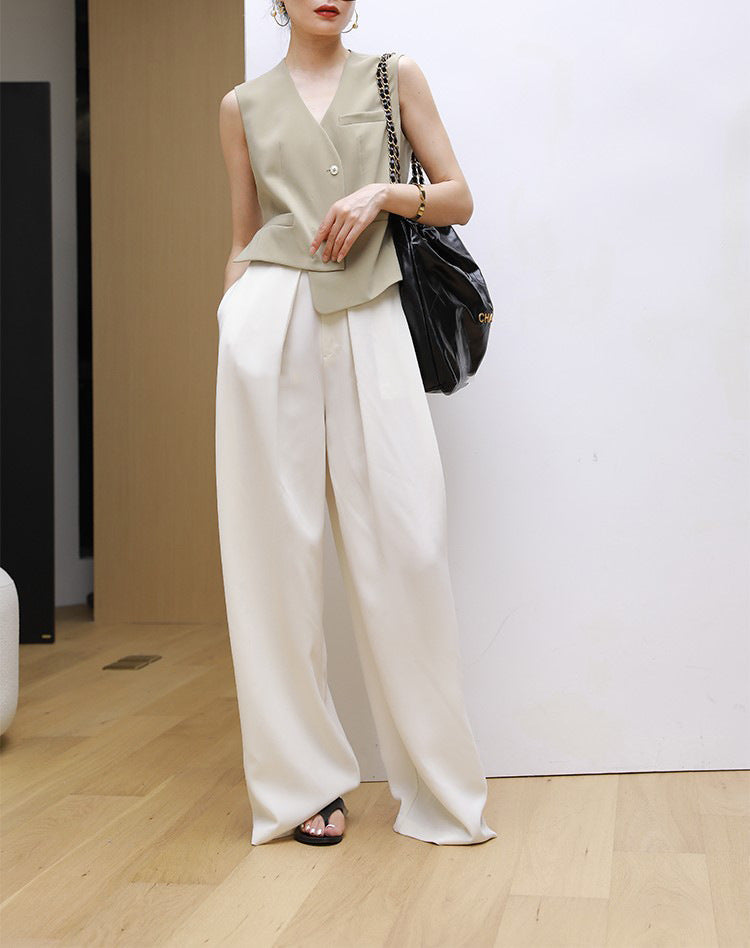 韓国ファッション SELCA-アシメジレセットアップ-2024ss-0068-016