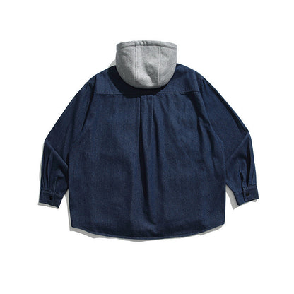 韓国ファッション SELCA-Different Materials Puffudi Parka Denim Jacket-mselca2024ss-037-02