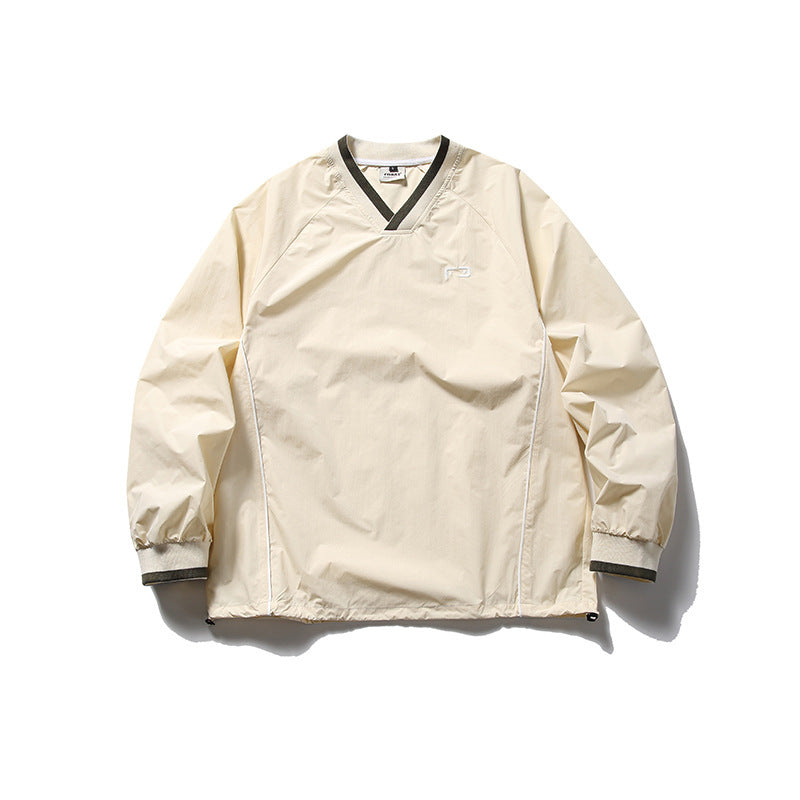韓国ファッション SELCA-solid color retro loose pullover-forn3-2024chun-xin-zuo-soritudokararetororuzuvnetukusupakahe-ci-xiu-rogopuruobatotupumenzu-04
